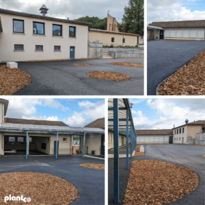 voliges routes Plantco dans la cours d'école de Bosmie l'Aiguille